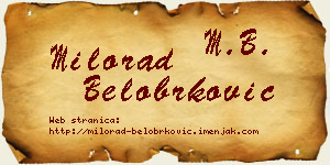 Milorad Belobrković vizit kartica